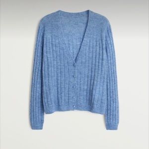 Mango Ribbed Wool Cardigan